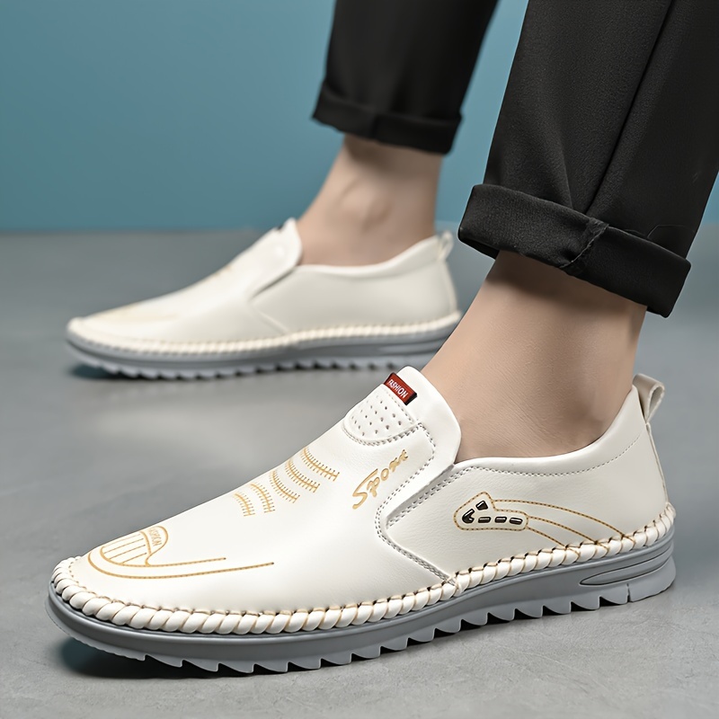 mocassins masculinos, sapatos casuais confortáveis e antiderrapantes resistentes ao  , sapatos de caminhada sem cadarço detalhes 4