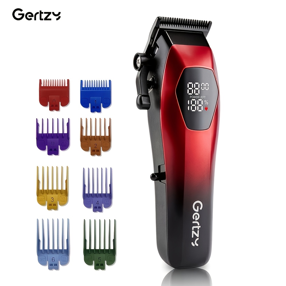 Image of Men's Professional Electric Hair Clipper, Combs, Rechargeable Cordless Hair Trimmer Led Display With Usb Charging, Easy To Operate, Cut Hair At Home, Ideal Gift Set