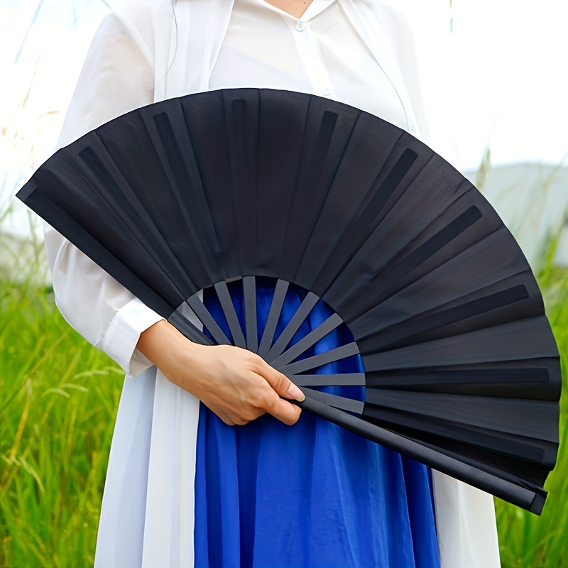 

Elegant Kung Fu Fan - Double-sided Plastic Folding Fan For Tai Chi, Chinese Dance & Martial Arts, Fashionable Women's Accessory, 1pc