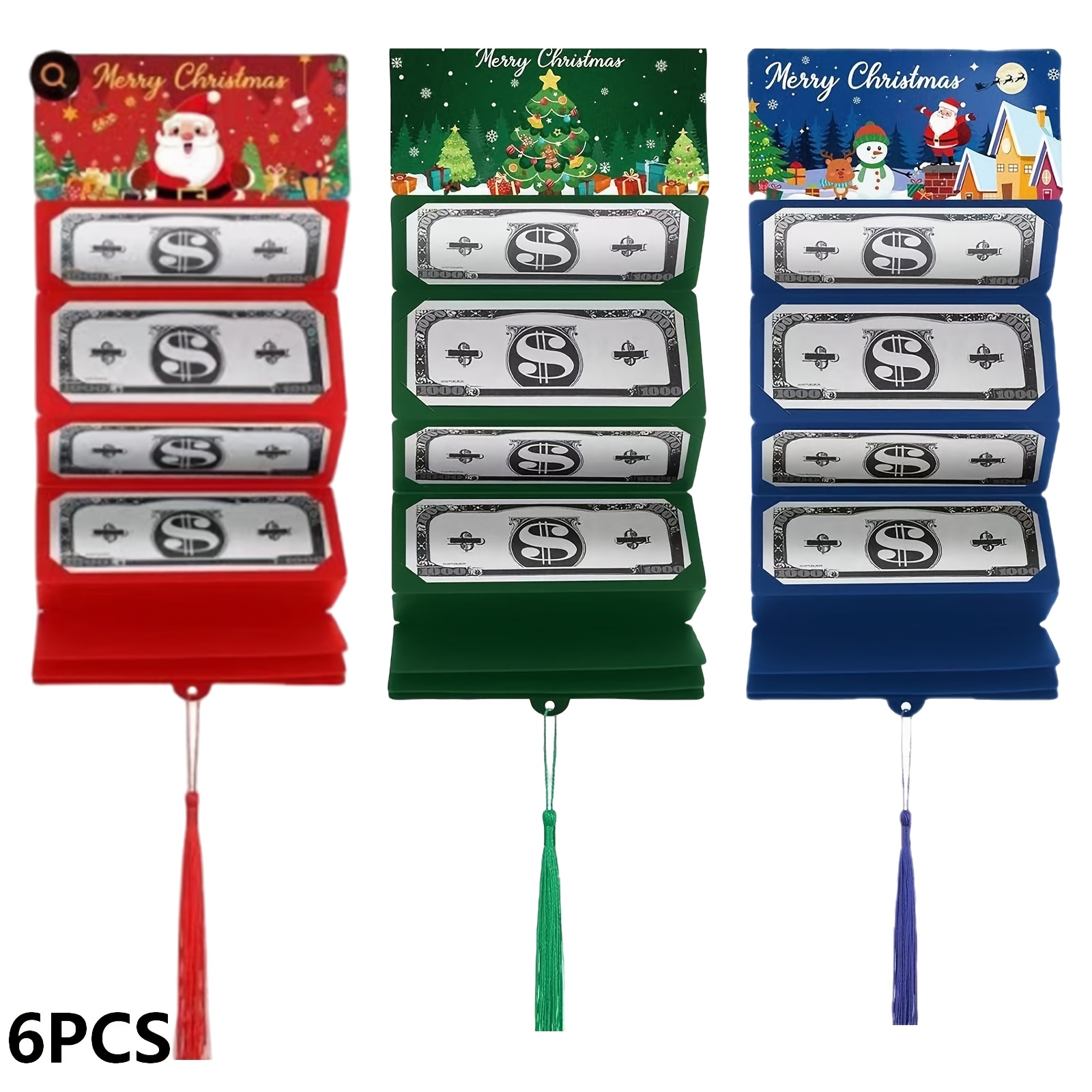 TEMU 2026 New Christmas Money Envelope, Santa Claus Surprise Cash Holder Wallet With 10 Card Slots, Xmas Foldable Money Gift Box, Creative Holiday