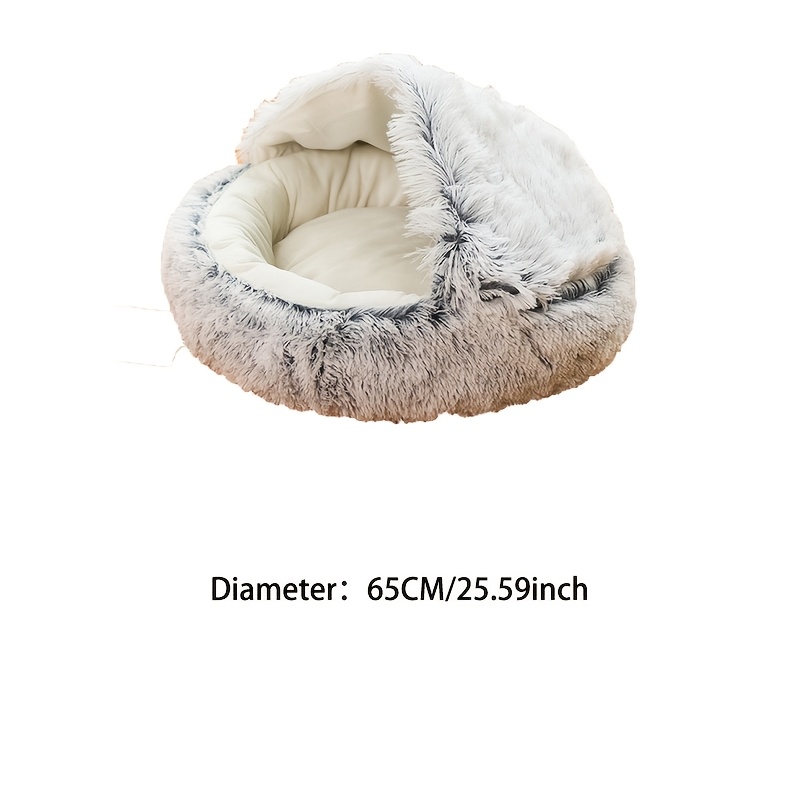 Cozy Gradient Semi-enclosed Cat House - Soft Polyester, Non-assemblable, Perfect For Cats
