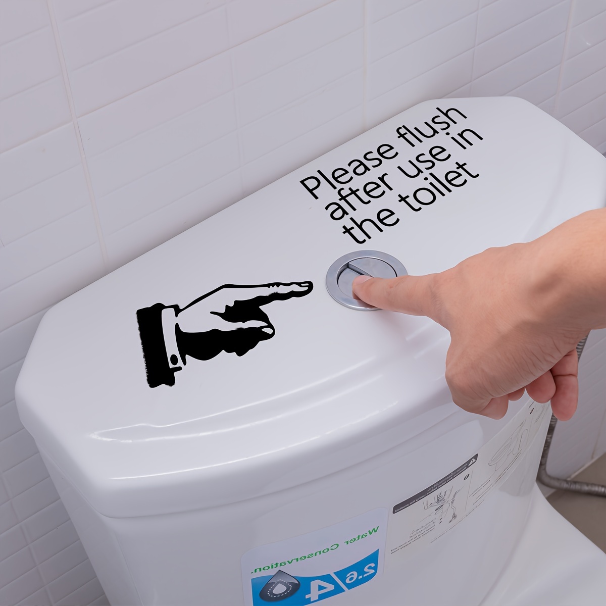 Self adhesive Toilet Flush Reminder Sticker Bathroom Button Temu