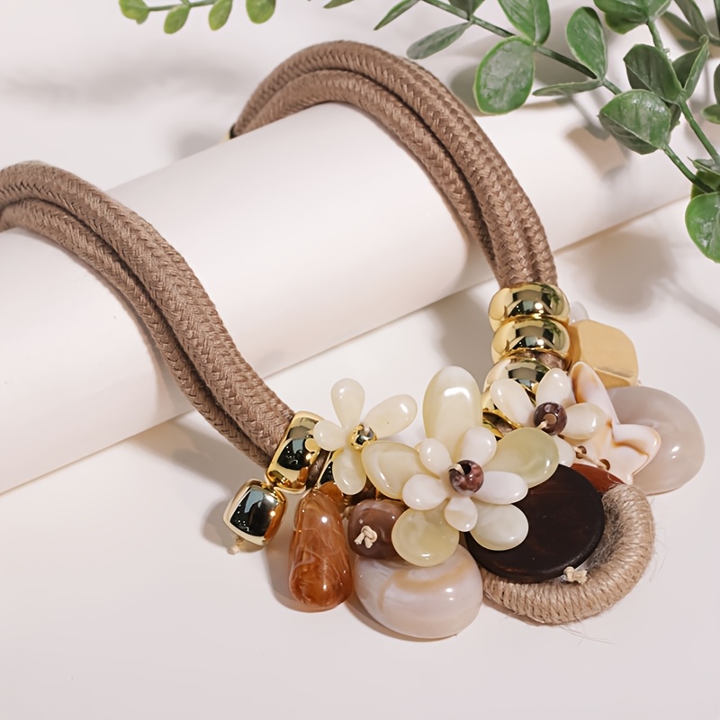 TEMU 1pc Bohemian Fashion Flower Geometric Pendant Necklace