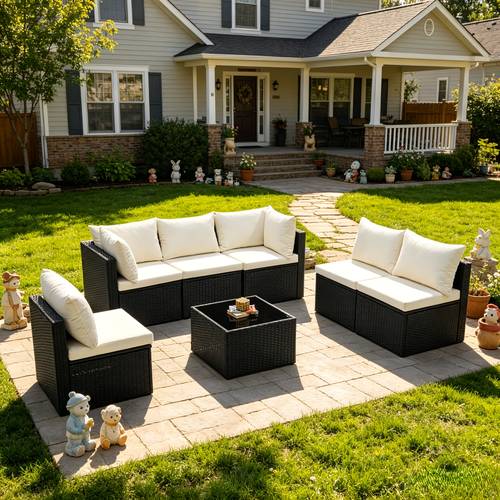 3 4 7pcs all weather wicker patio furniture set with removable cushions tempered glass saving bistro table and chairs suitable for porch balcony deck backyard compact outdoor seating for small spaces wicker
