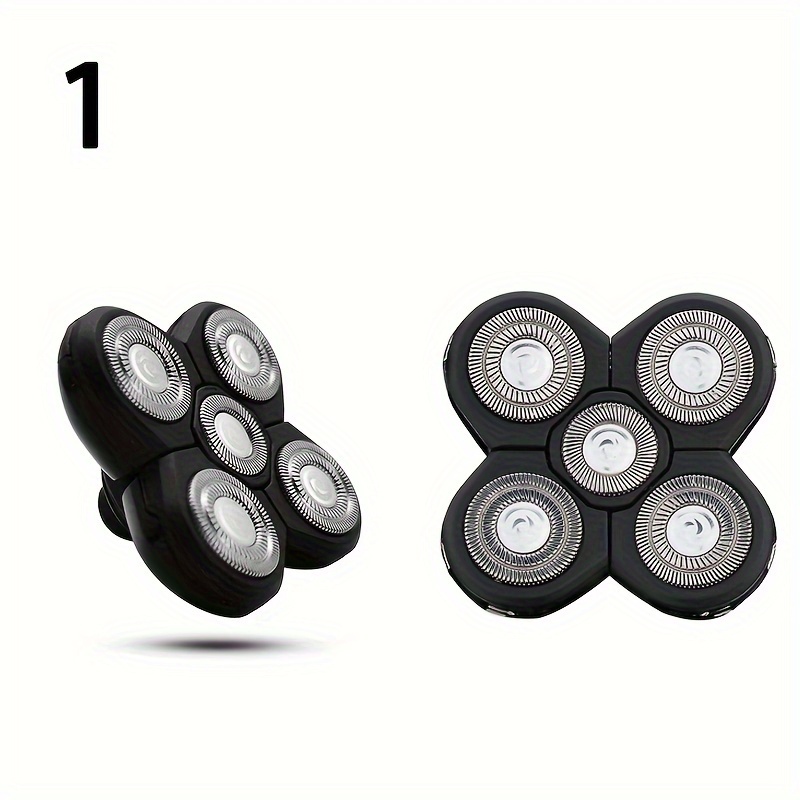 TEMU 1/2/3pcs Five-blade Electric Shaver Replacement Parts Men's Bald Head Rotary Shaver, Grooming Set Facial Cleansing Trimmer