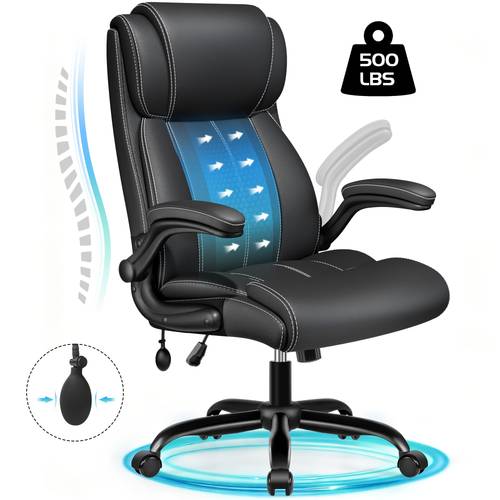 ergonomic office chair with adjustable home desk computer chair leather high back with rocking swivel