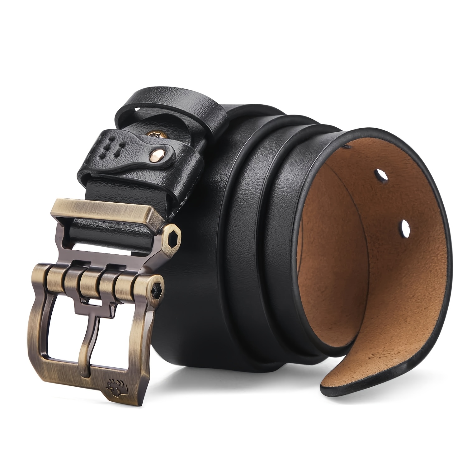 Denim Genuine Leather Men's Casual Belt, Vintage Pin Cowhide Waist Strap, Classic Versatile Jeans Belt, Gift Box Packed, Ideal Present For Boyfriend, Husband & Father
