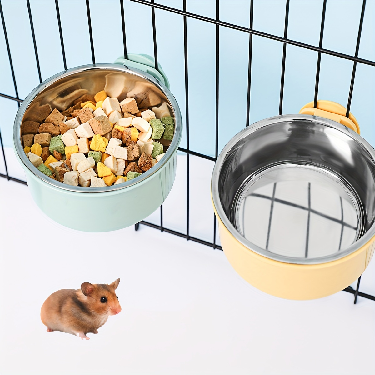 

1pc Random Color Stainless Steel Small Pet Bowl, Hamster Food Bowl, Pet Water Bowl