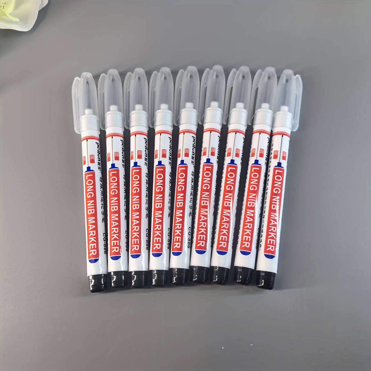 9/11/30 Multi-surface Deep Hole Marker Pens - Long Tip, No Bleed - Red, Black, Blue, Green Ink Markers, Suitable For Woodworking, Construction, And Diy Crafts - Plastic Material, No Power Required