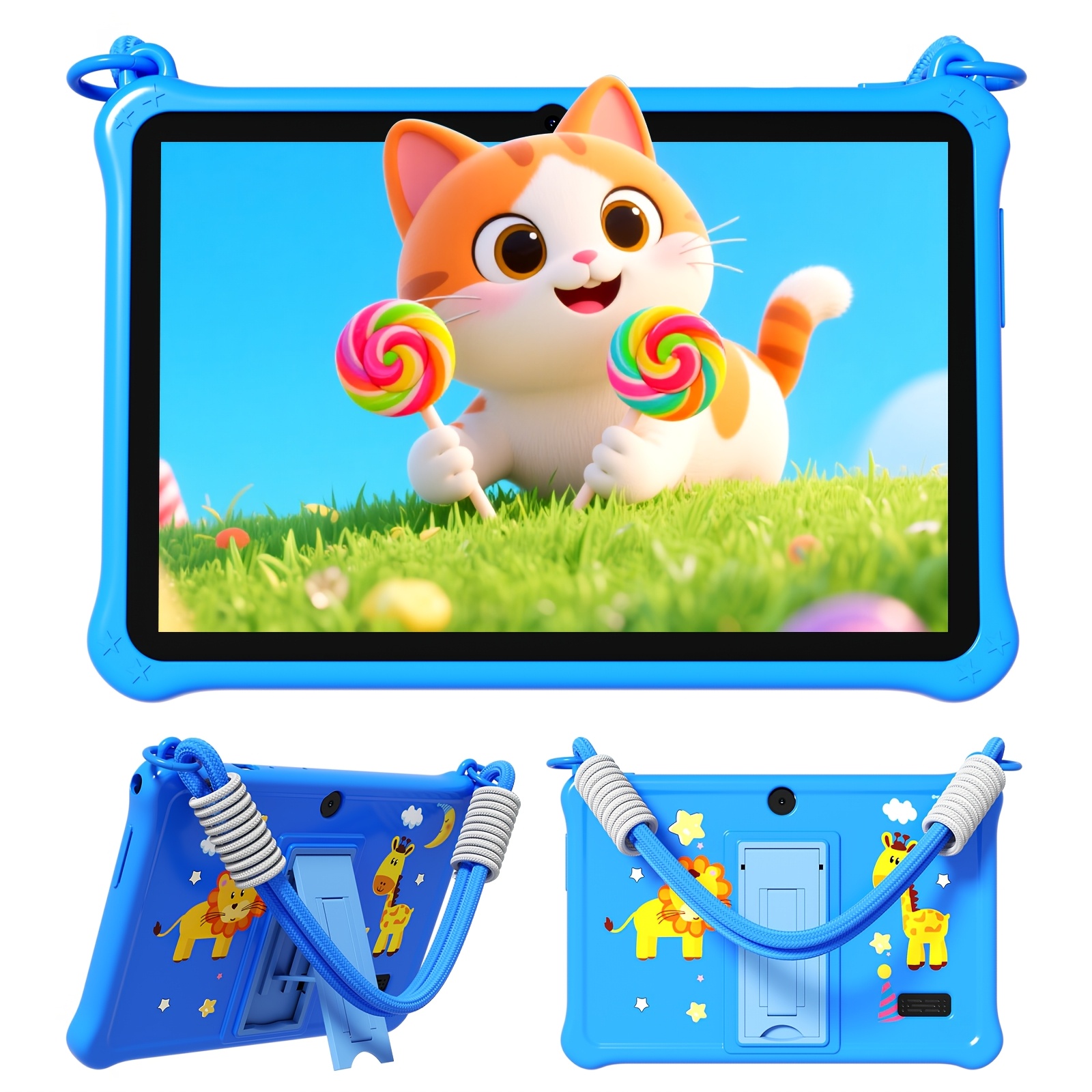 Children's Android 13 Tablet Computer, 7-inch Tablet Computer with Protective Case, 32GB ROM, 4GB (2GB+2GB Expandable) Memory, Quad-core CPU, Supports 1TB Expansion of Micro SD, Dual Cameras, WIFI+, Tablet Computer, Handheld + Stand Design +