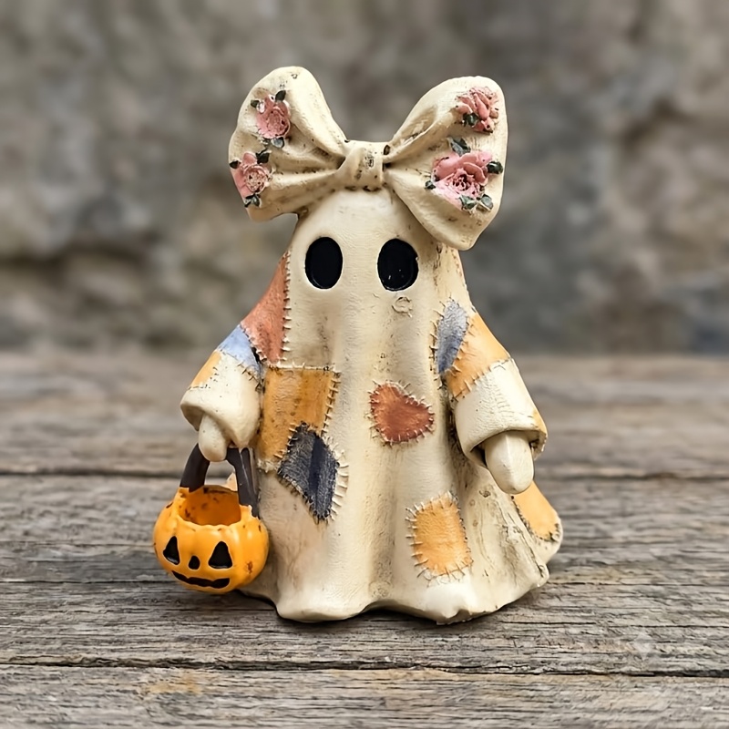 Image of 1 Adorable Halloween Model, Fall Room Decor And Trick-or-treat Party Gift, Kawaii Halloween Desktop Ornament Mini Vintage Collage Decoration, Christmas Party Gift—cute Halloween Desktop Decor