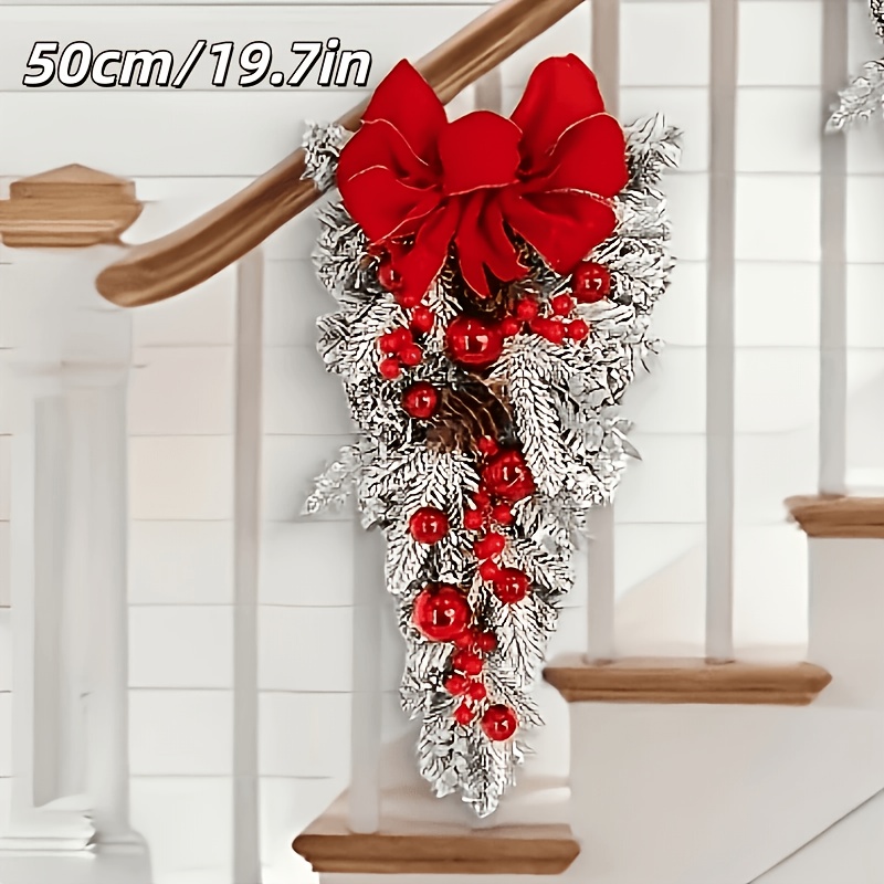 schmuckband hängeblumen dekoration weihnachts treppe