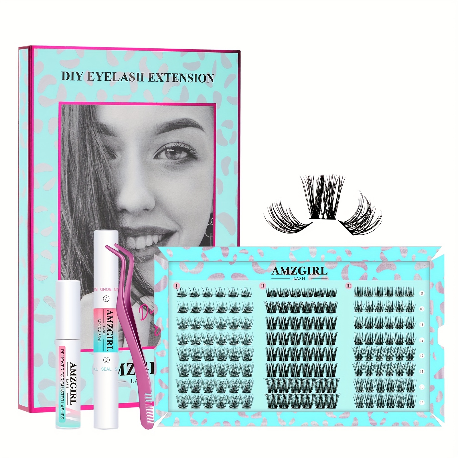 

Amzgirl Diy Kit 144pcs Kits , And , Eyelashes Remover (smh, C-mix8-16mm Kit)