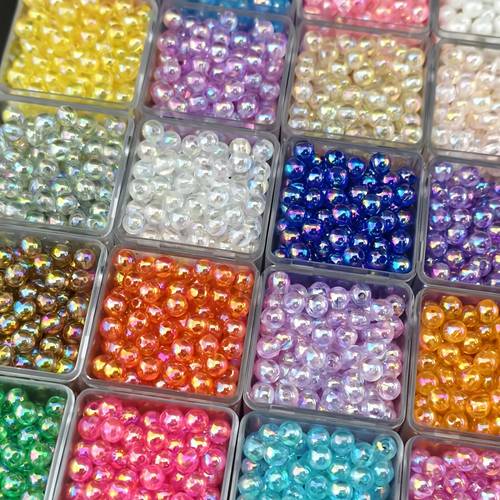 1050pcs 1050 beads 25 colors iridescent beads 6mm suitable for jewelry making diy crafts bracelet necklace beading supplies phone chain accessories phone beads with ab for