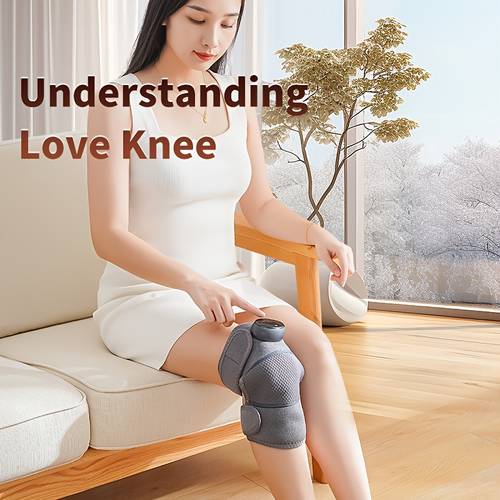 rechargeable knee massager with heat ideal for sedentary lifestyle and relaxation battery powered polyester material knee thermal knee
