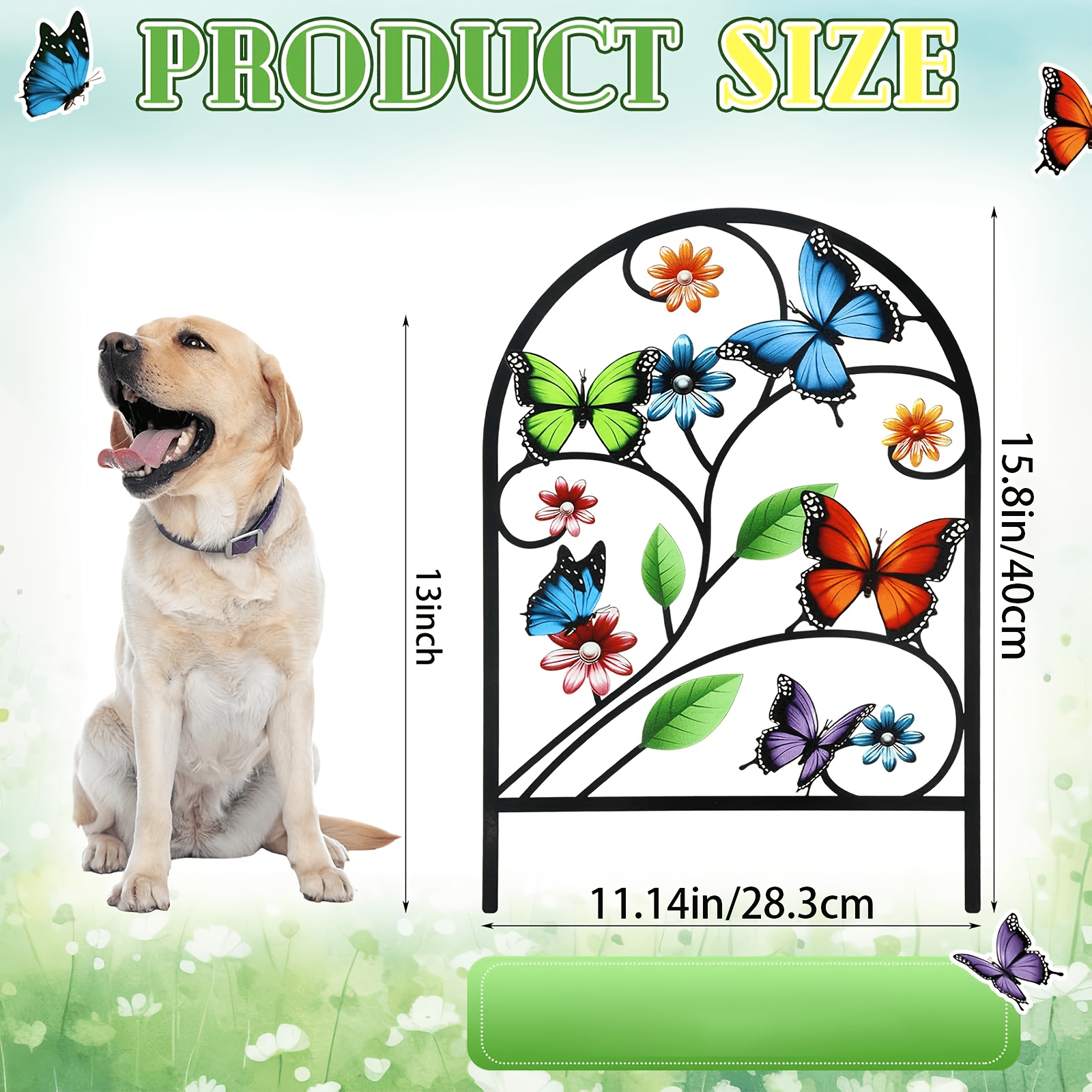 E-shop 【2D Flat】 [2D Flat] Garten Dekorative Schmiedeeisen , Blume, Vogel, Libelle, Schmetterling, Outdoor Hof Rasen Gartenarbeit Kleiner , Garten