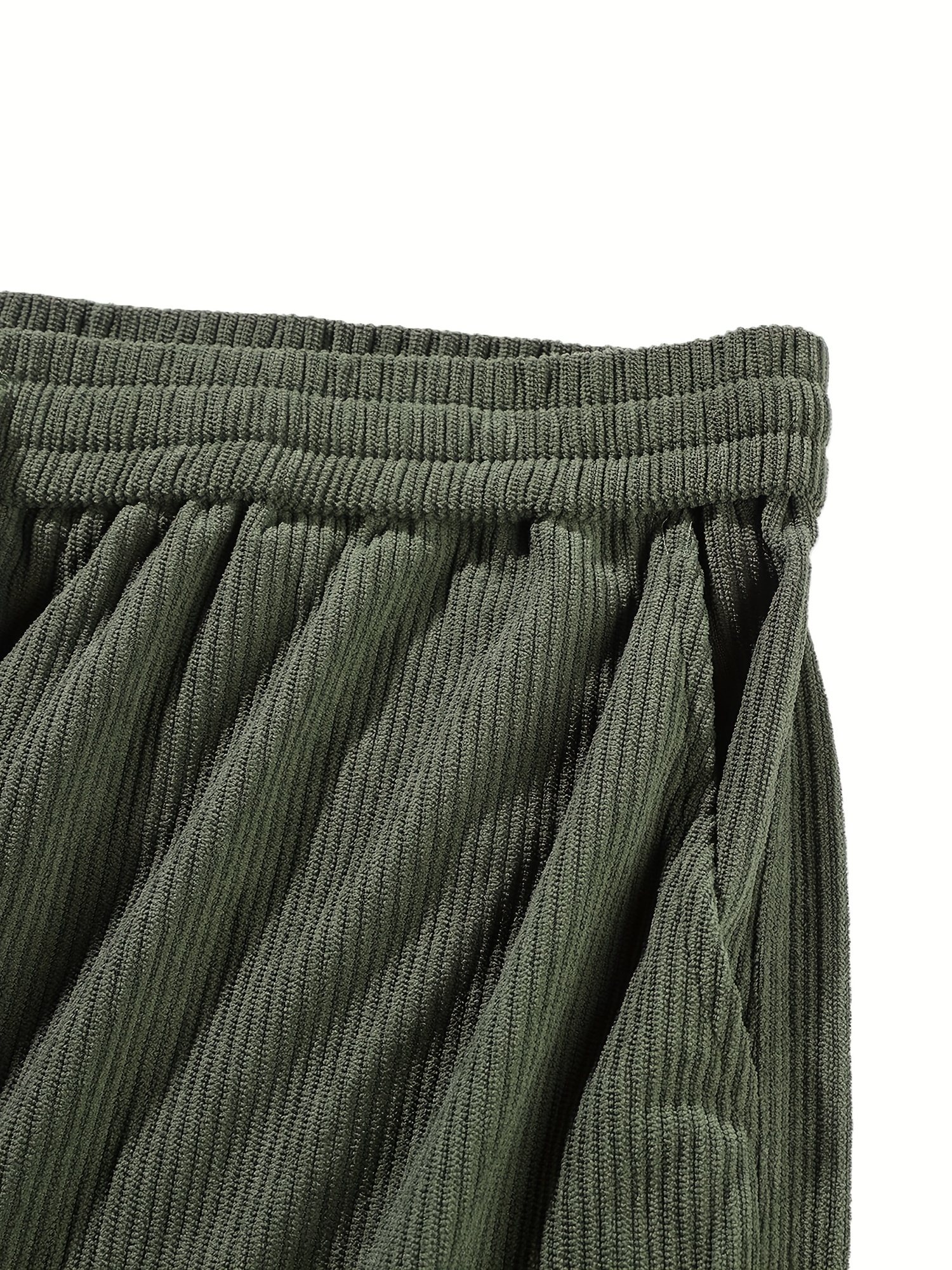 Men's Solid Color Casual Vintage Style Loose Corduroy Trousers