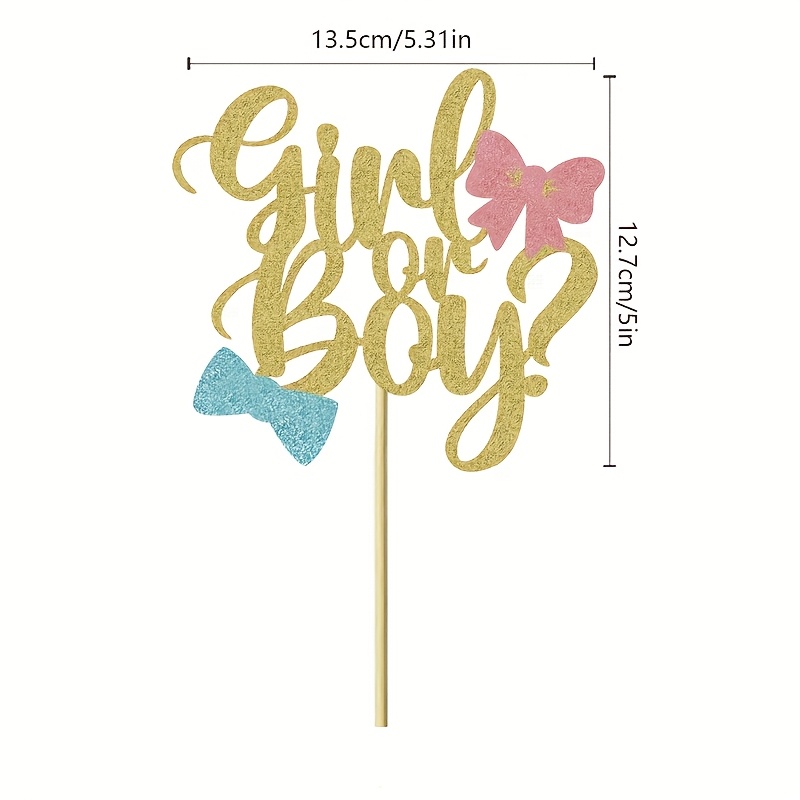 1pc B Or G Cake Topper Cake Pick Gender Reveal Cake Decorations For Shower Gender Reveal Theme Birthday Party Decoration Supplies, Halloween, Christmas