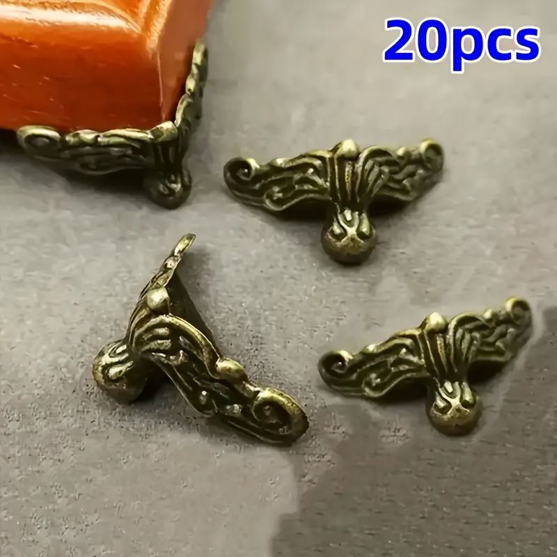 TEMU 20 Antique Bronze Metal Corner Protectors For Decorating Furniture Leg Covers, Protecting Wooden Box Edges, Home Bedroom Additions