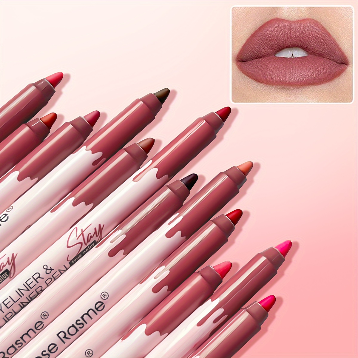 

12-piece Velvet Matte Lip Liner Set - Long-lasting, Waterproof, Natural Look For All Skin Types - Red Shades