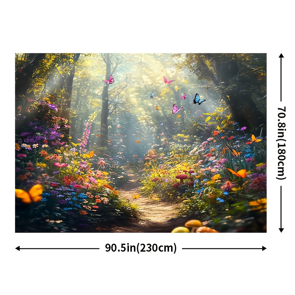 Verzauberter Wald Und Schmetterling Wandteppich Wanddeko_voghion.com