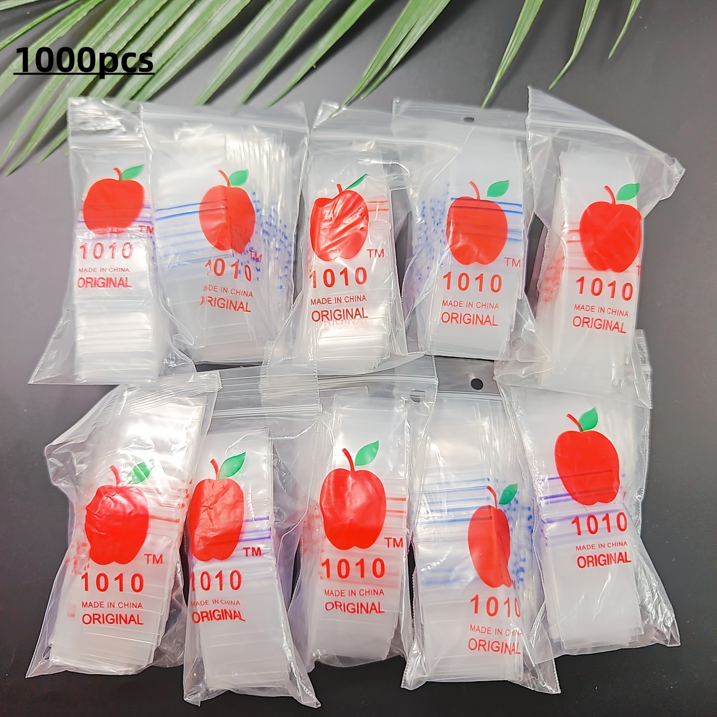 TEMU 1000pcs Of Self-sealing Bags (red, Blue, Green, Purple Lines), Size 2.5cm/0.98inch X 2.5cm/0.98inch, Moisture-proof And Dust-proof, Suitable For