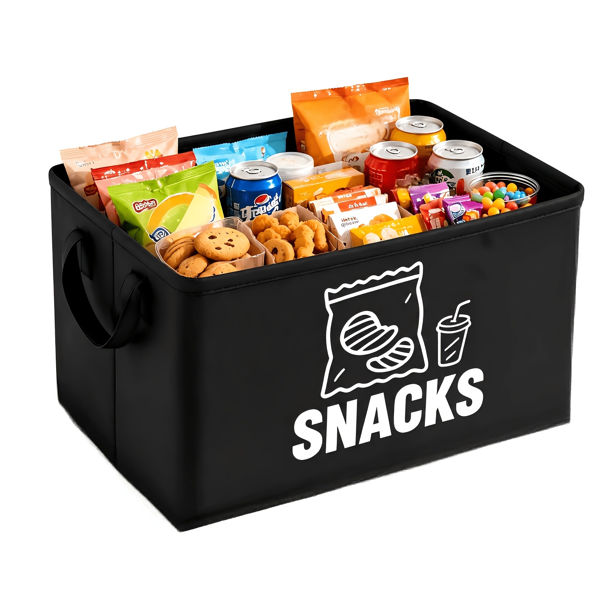 TEMU Large Capacity Organizer - Black Kitchen Storage Basket, Fabric Pantry And Countertop Organizer, Suitable For Space- Cabinet Or Countertop