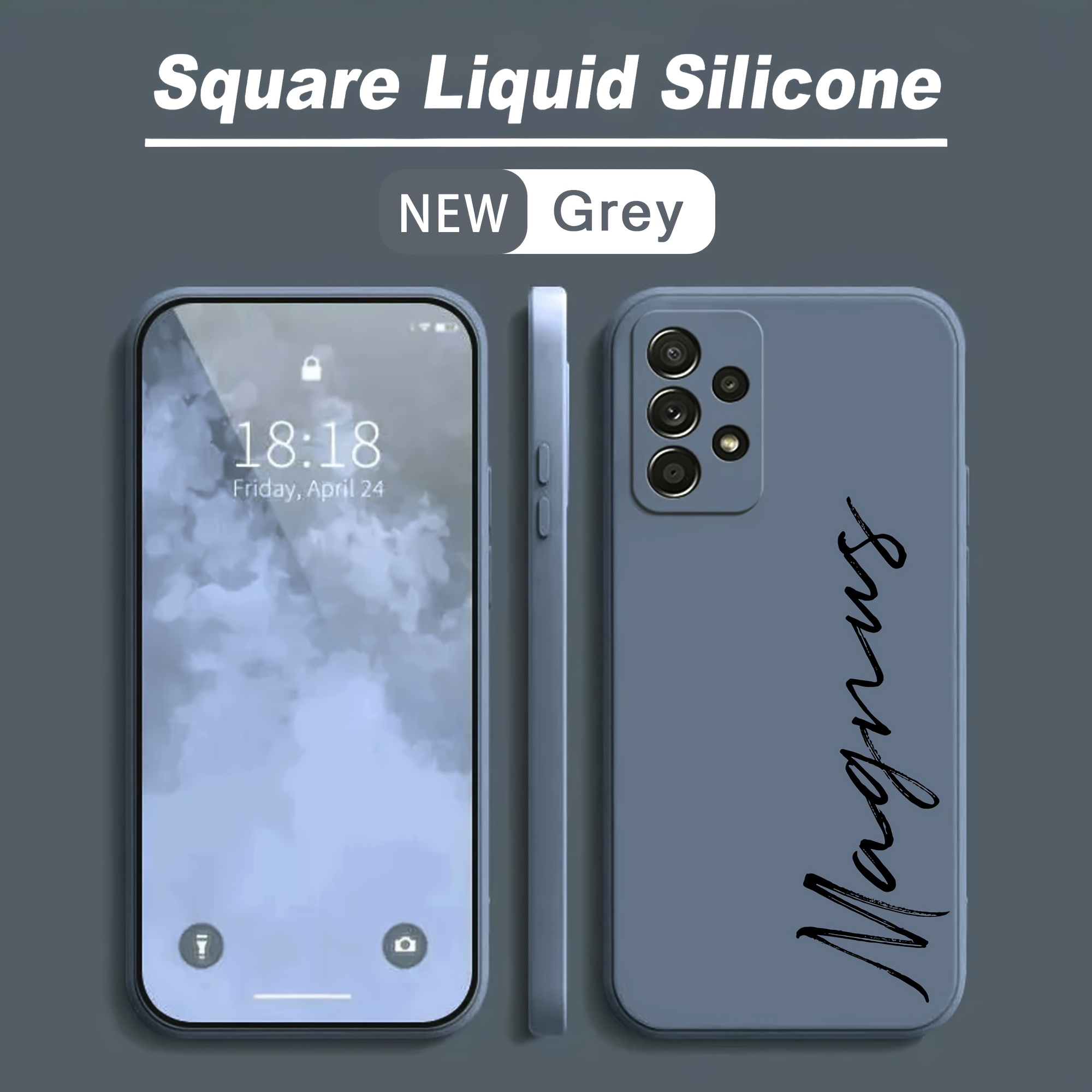 TEMU Personalized Phone Compatible With Galaxy S25 S24 S23 S22 S21 S20 Fe A56 A55 A54 A53 A52 A35 A34 A15 A14 A13 4g 5g Stylish Solid Color Liquid