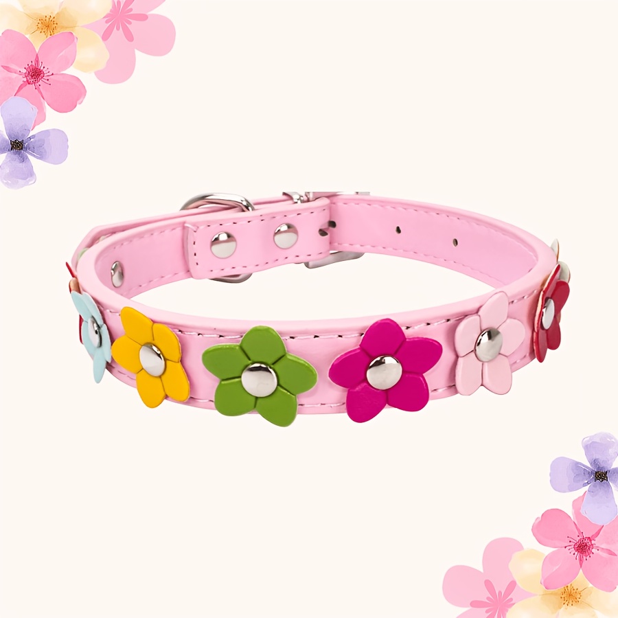 Niedliches Hundehalsband Mit Gänseblümchen-Muster – Verstellbar, Weich & Bequem Für Kleine Bis Große Hunde