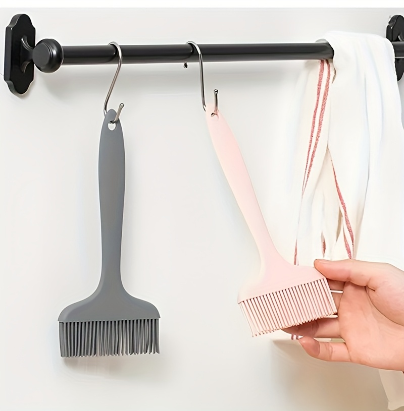2pcs silicone wide surface baking grilling brush set with ergonomic handle hanging loop red black heavy duty kitchen brushes for oven grill cooktops pizza stone dishwasher   resistant scratch resistant compatible with gas stoves silicone material   design ideal for baking grilling and cooking easy to clean durable kitchen tools Product details 6