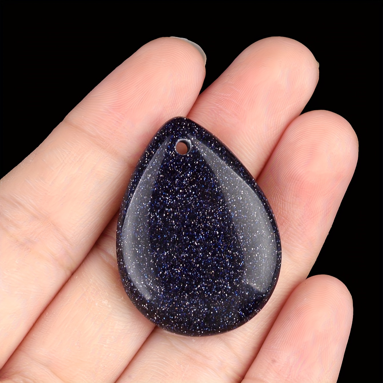 Multicolor Natural Stone Water Drop Pendant Necklace