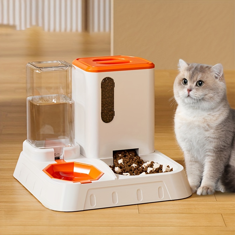 

Cat And Set - Uncharged, Non-battery Plastic Pet Feeding And Watering - Bowl - -spill