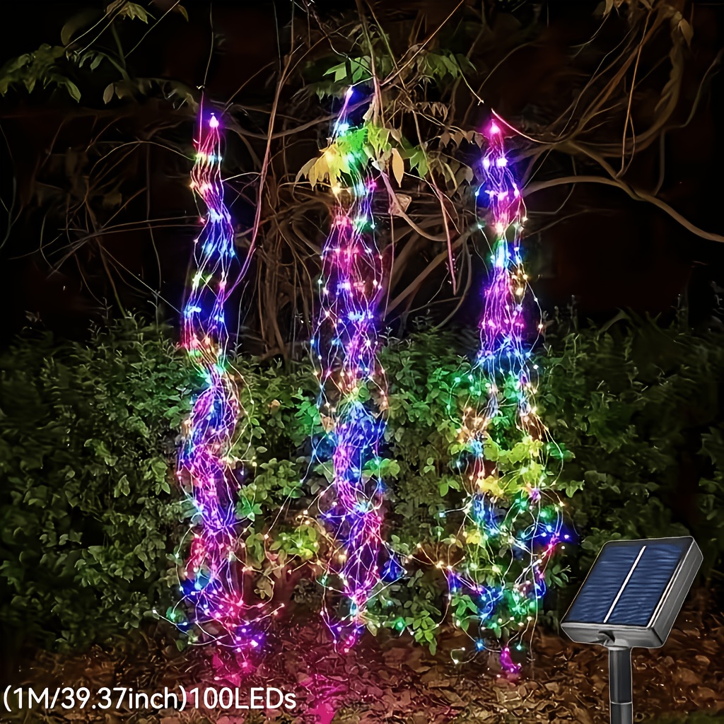 TEMU Lampada Solare a da Giardino con Batteria al Litio, Luce Ponytail da Esterno, 8 Modalit� di Lampeggio, 100/200 LED, Luci Pu簷 di Qualsiasi Forma,