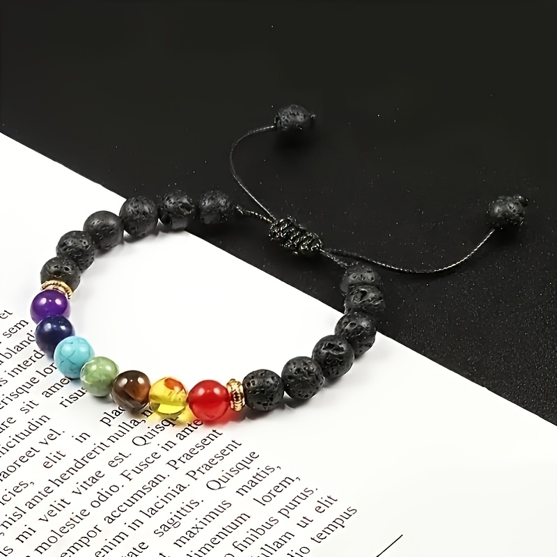 Adjustable Bohemian Stone Bead Bracelet Chakra Stones Balance & Relax