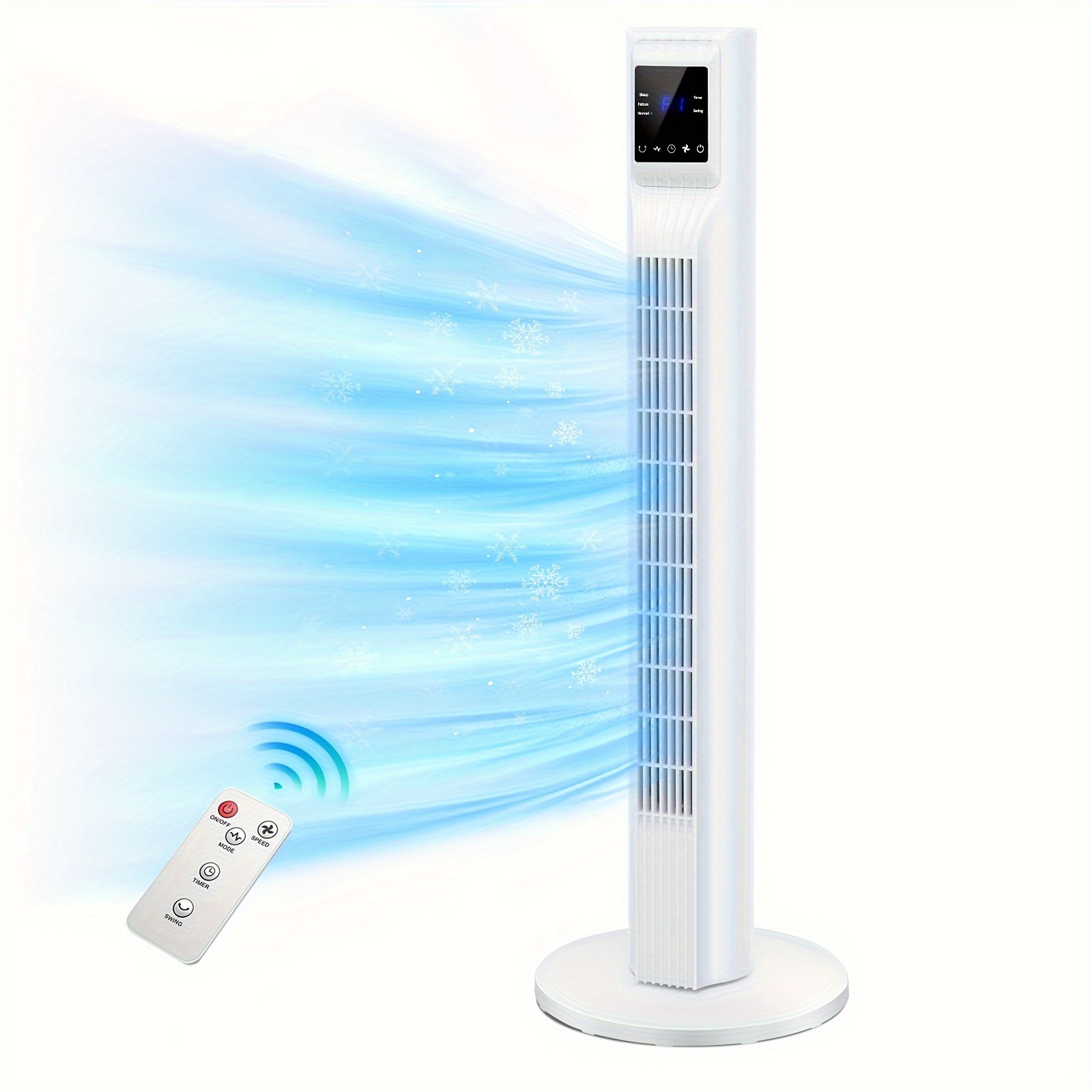 

1pc, Oscillating Bladeless Tower Fan, Quiet Cooling Portable, Electric Standing Floor Fan With 3 Wind Speeds 3 Modes For Bedroom, Indoor, Office And Home Use