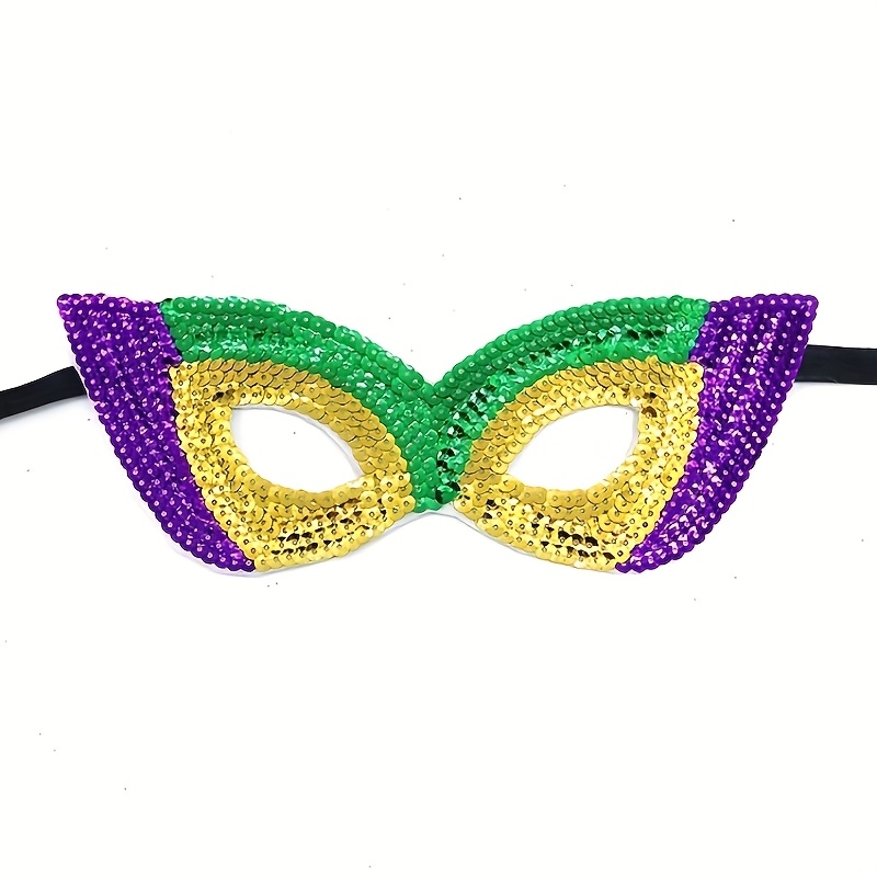 mardi gras party a golden purple face - Temu display picture 2