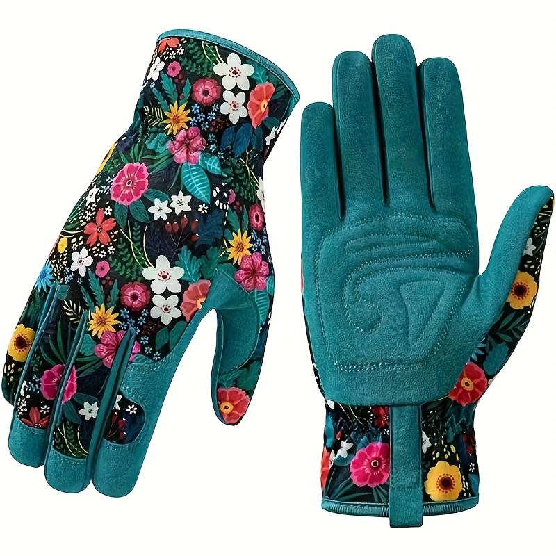 

Gants de jardinage floraux, gants de travail de jardinage respirants non imperméables, matériau sans plomb ni PVC, orientation ambidextre des mains - Une paire
