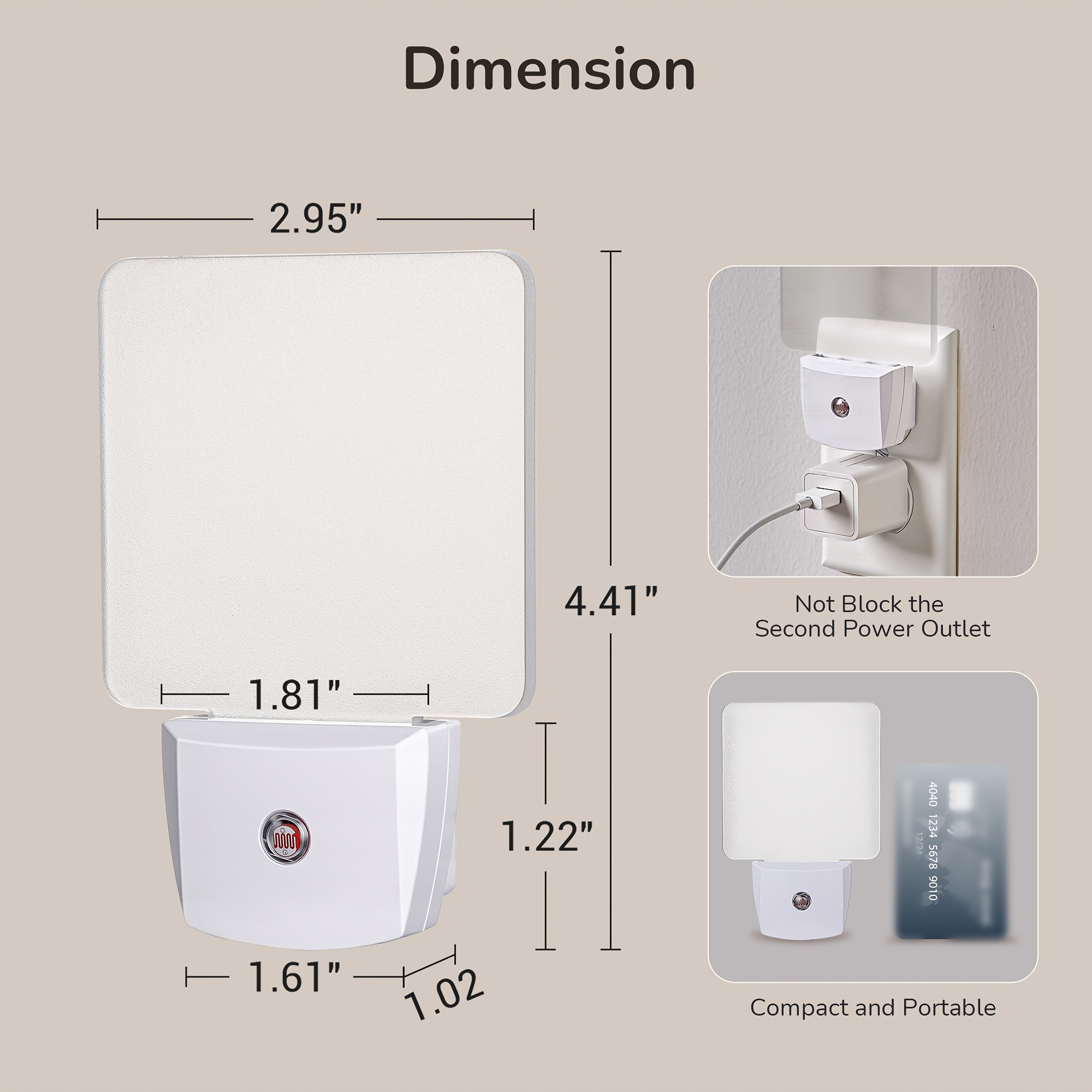 INZU 4-Pack Plug-in Night Lights – Dusk-to-Dawn Sensor, LED, Energy-Saving 0.5W For Bedroom, Bathroom & Hallway