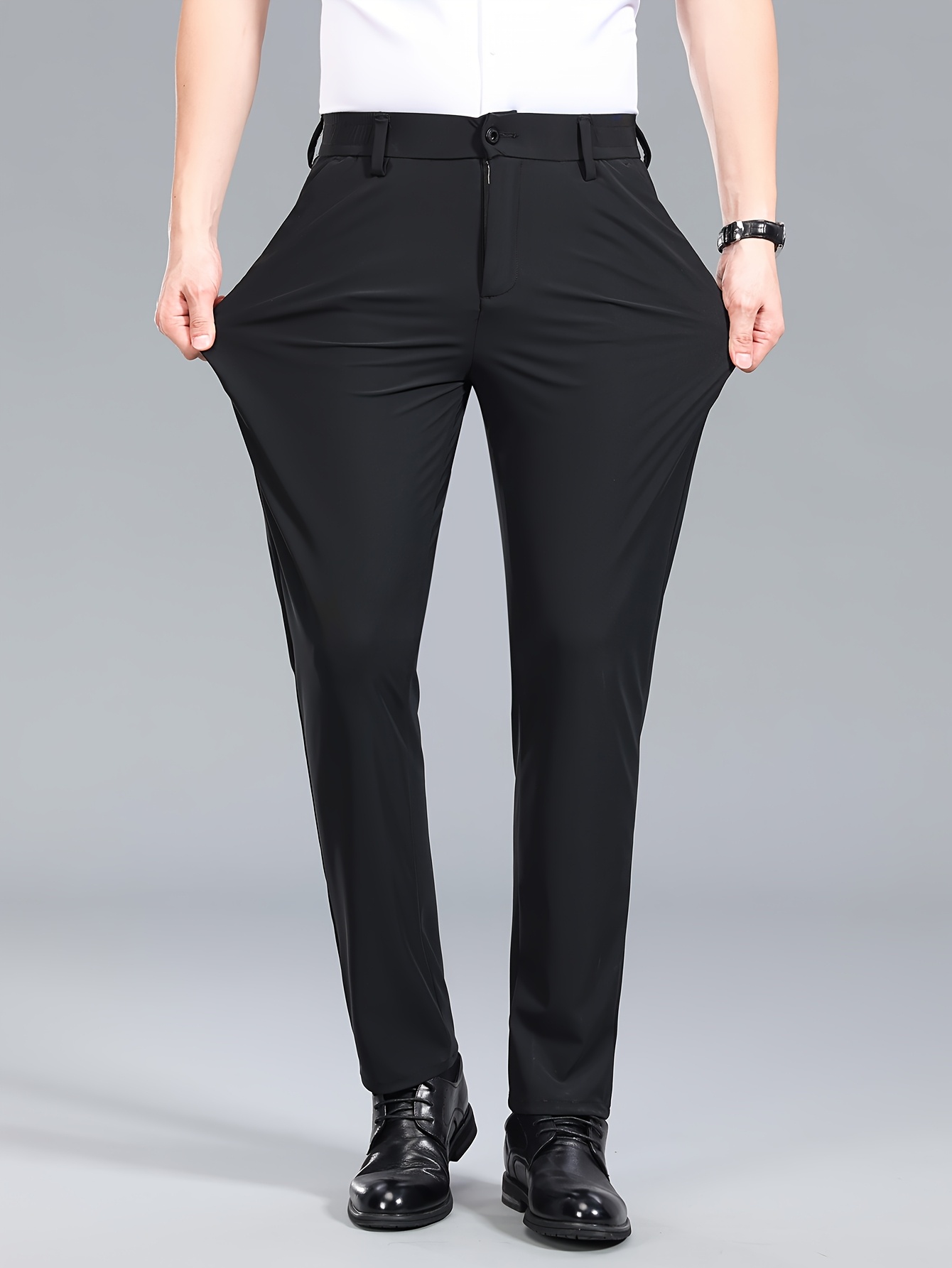 fashionable summer casual high stretch straight trousers for men suitable for wear Product details 1