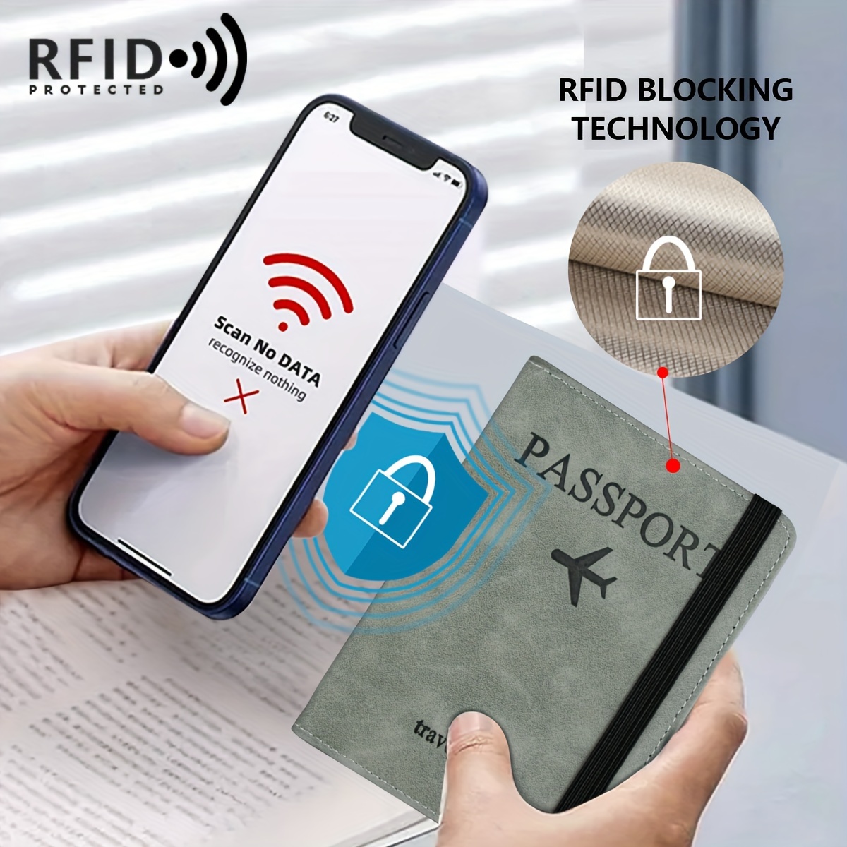 1pc rfid passport holder thin passport wallet retro pu multi function wallet travel passport bag details 8