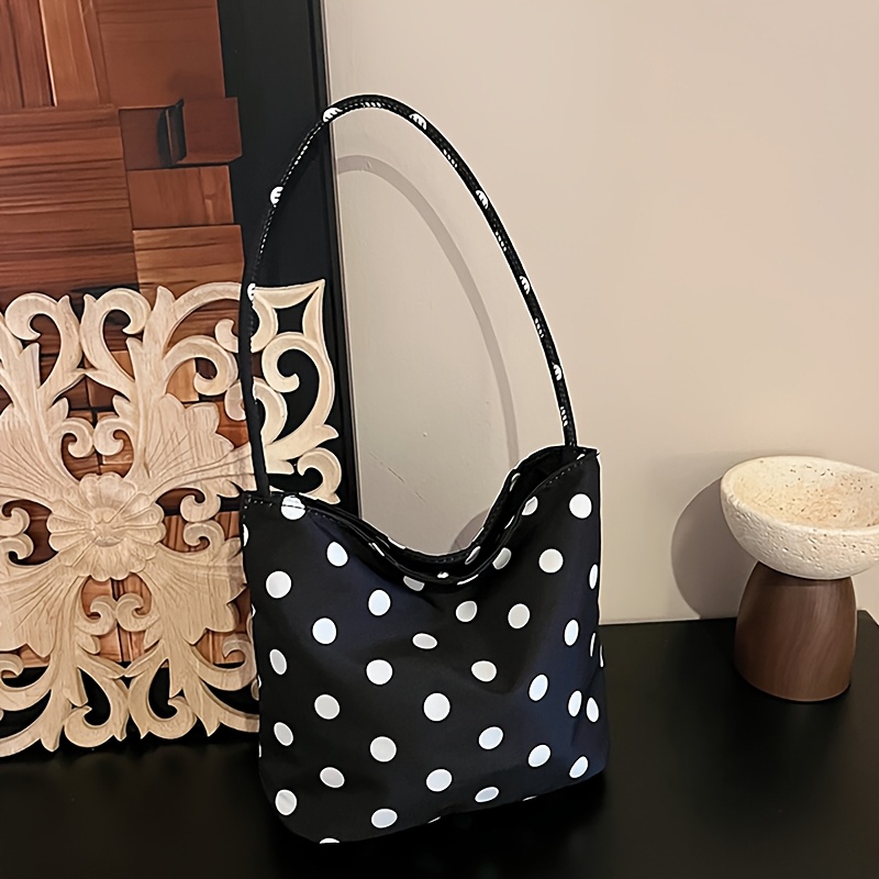 TEMU Women'-shoulder Bag, 1pc Minimalist Casual Underarm Bag, Fashionable Polka Dot Easy Commuter Handbag