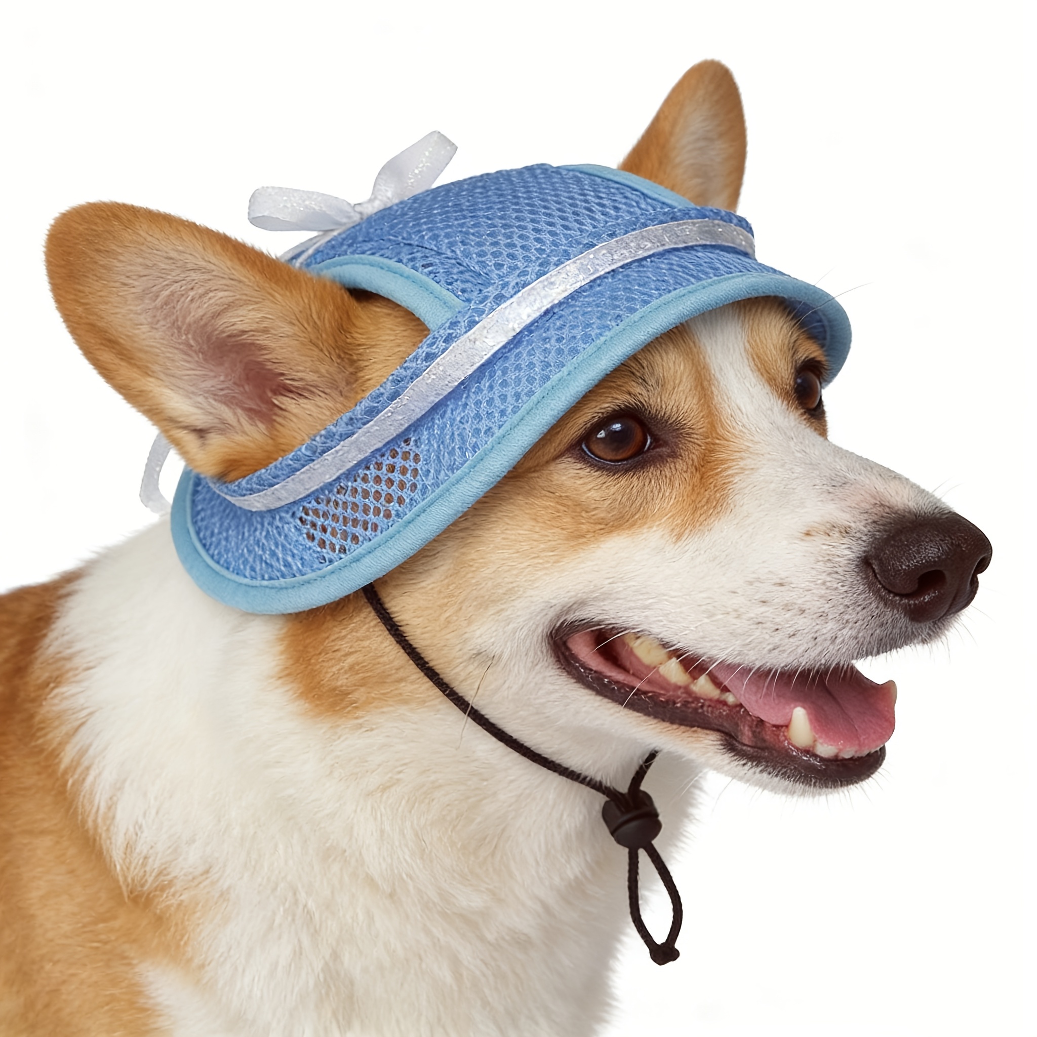 1pc Pet Sun Hat Spring Summer Uv-Protective Dog Cat Hat Cute Candy Color Bowknot Pets Outdoor Breathable Mesh Porous Outdoor Protection Cap