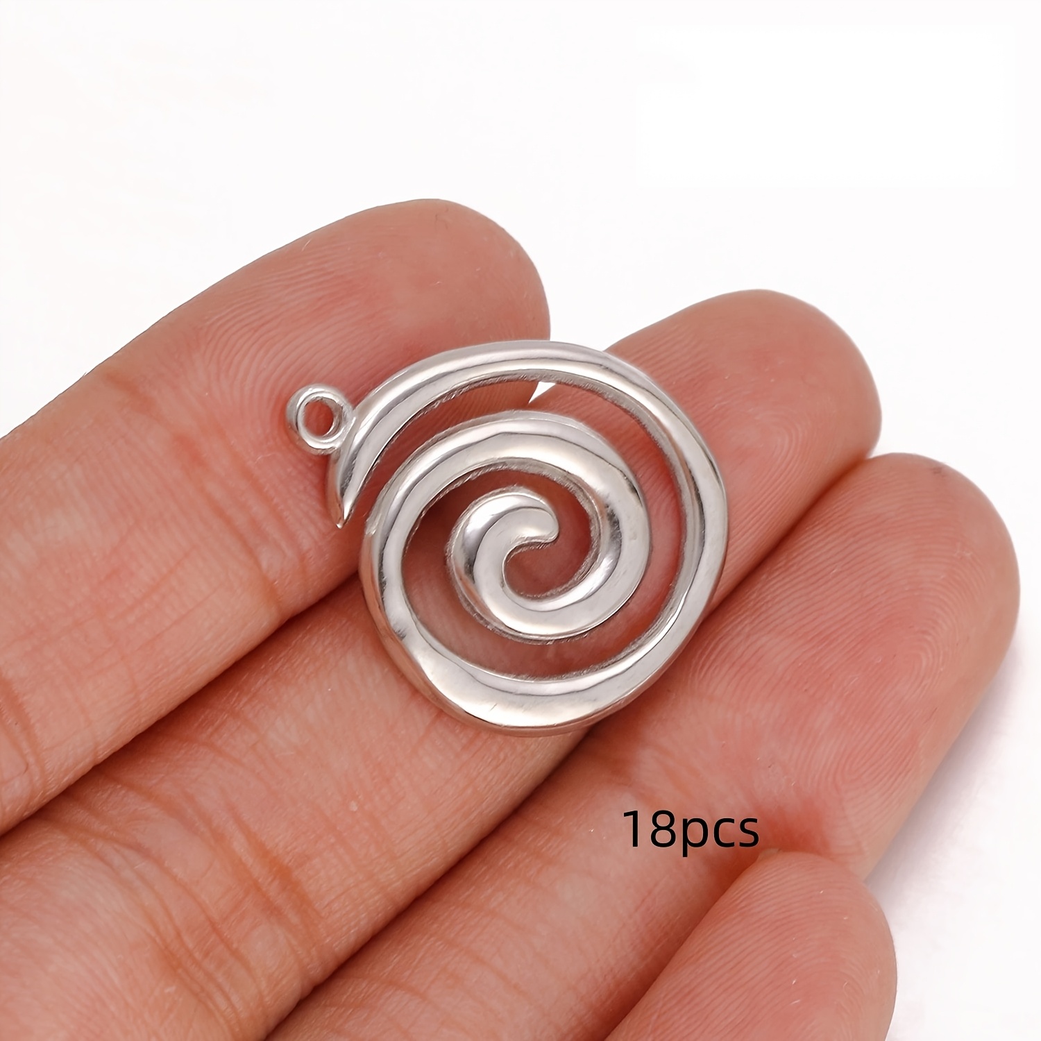 TEMU 18pcs Fashionable Geometric Spiral Circular Pendant Additions, Suitable For Making, Easy / Mystical Theme Handmade Jewelry, Meeting The Needs Of