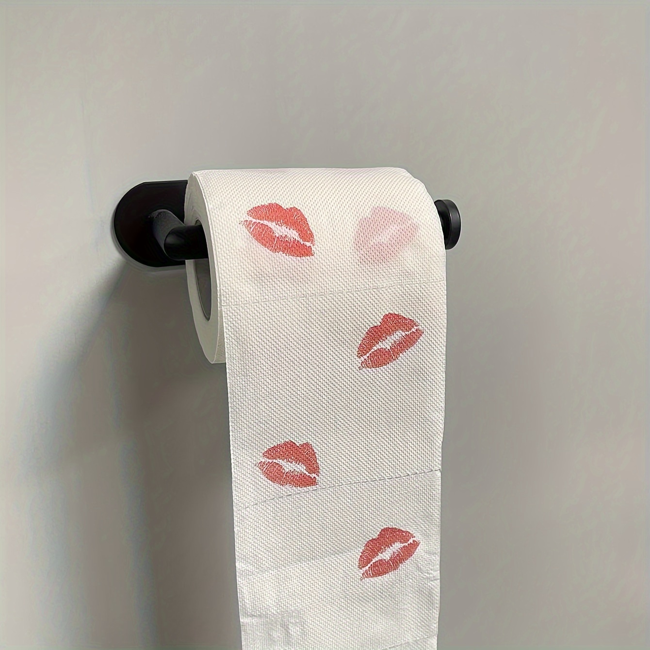 Image of 1pc Fun Red Lip Pattern Printed Tissue Creative Gift Roll Toilet Paper No Bleach Agent Paper