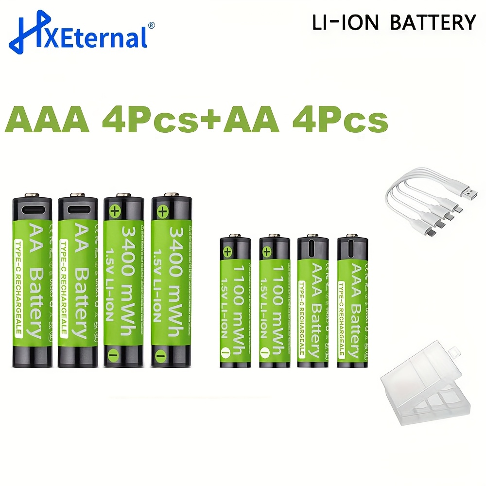 PKCELL 6-Pack 14250 3.7V 300mAh Rechargeable Li-ion Batteries With Button Top