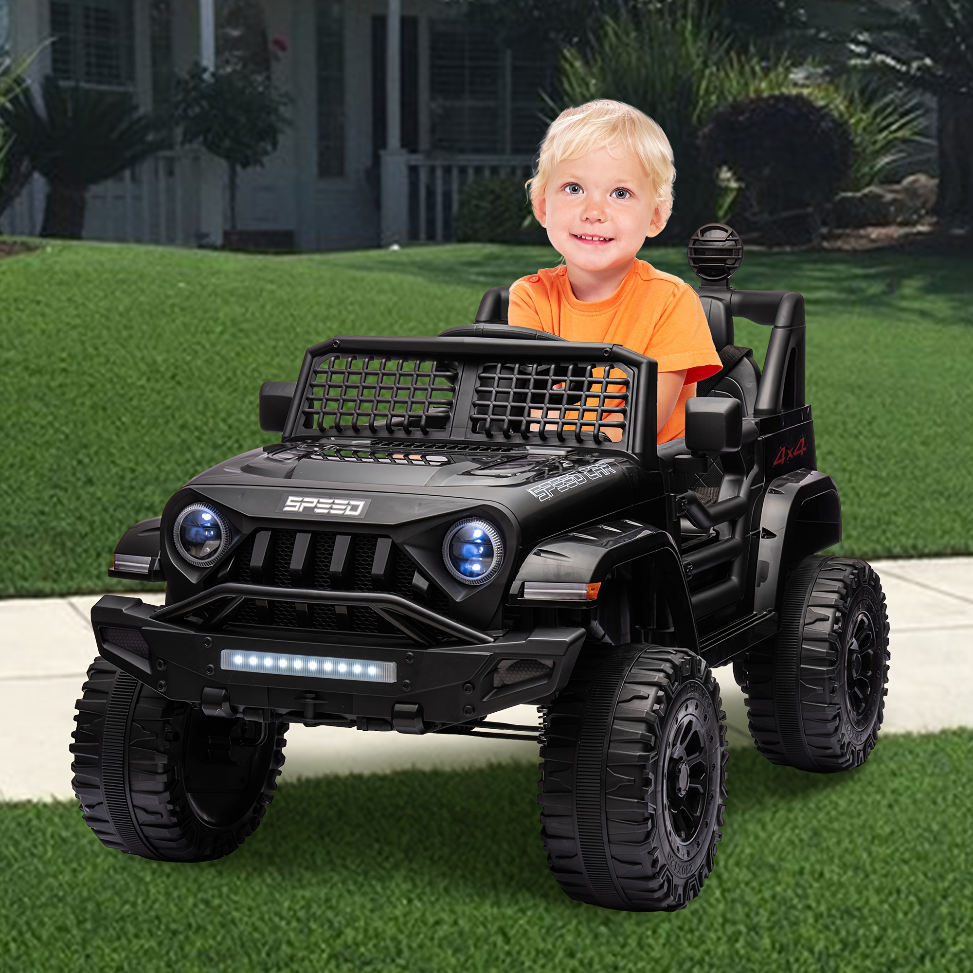 

Ride On Truck Car For , 12v With Remote Control, Battery Powered Motorized Car, Electric Vehicle For Kids, Adjustable, 4-wheel Suspension, , Christmas Gift