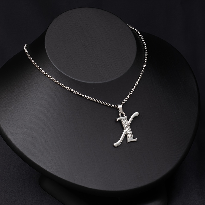 Simple Stylish Women's 26 English Letters Titanium Steel Necklace