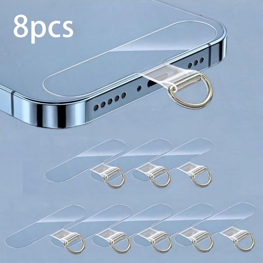 TEMU 6/8 pz di Adesivi in TPU per Cordini per Telefono - Supporto Universale Adesivo per Telefono, con Kit di Connettori per Cinghia Antismarrimento