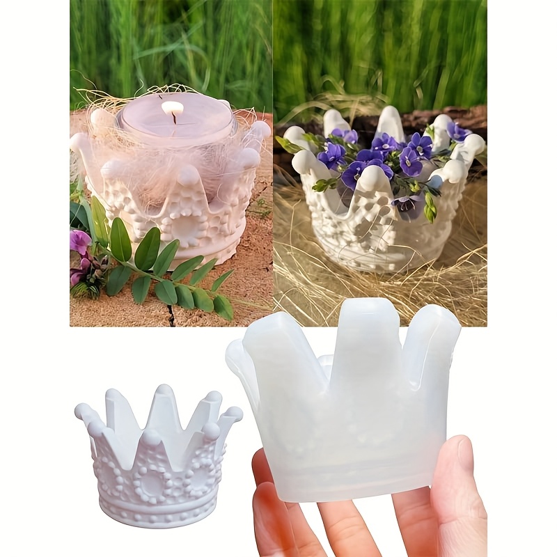 Crown Vase Flower Pot Silicone Resin Casting Mold Crown Candlestick, Irregular Shape, Handicraft Gift, Suitable For Home Decoration, Desktop Decoration, Resin Resin Plaster Crown Ornaments Mold