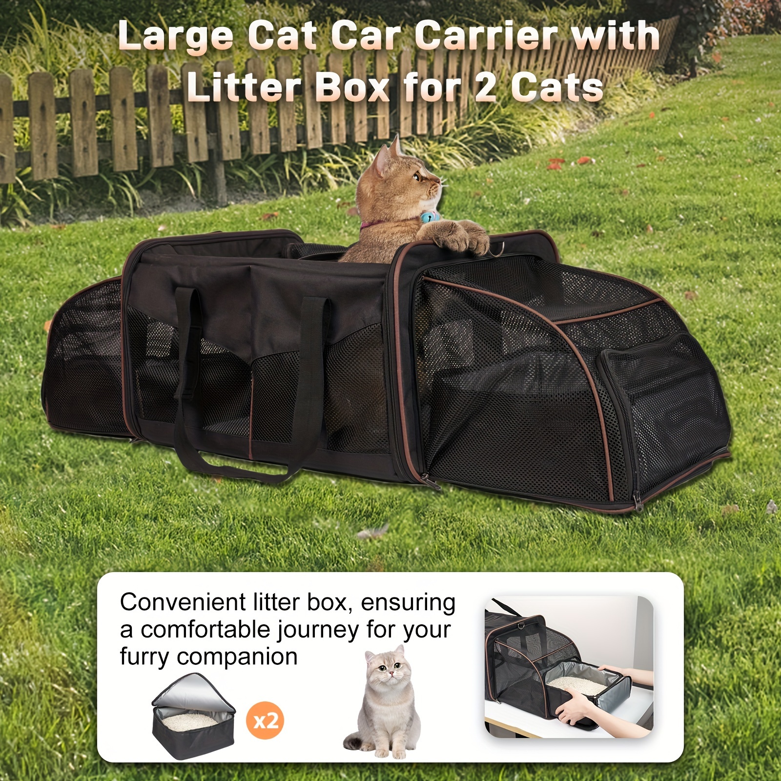 cat carrier cats cat travel carrier litter box portable Temu